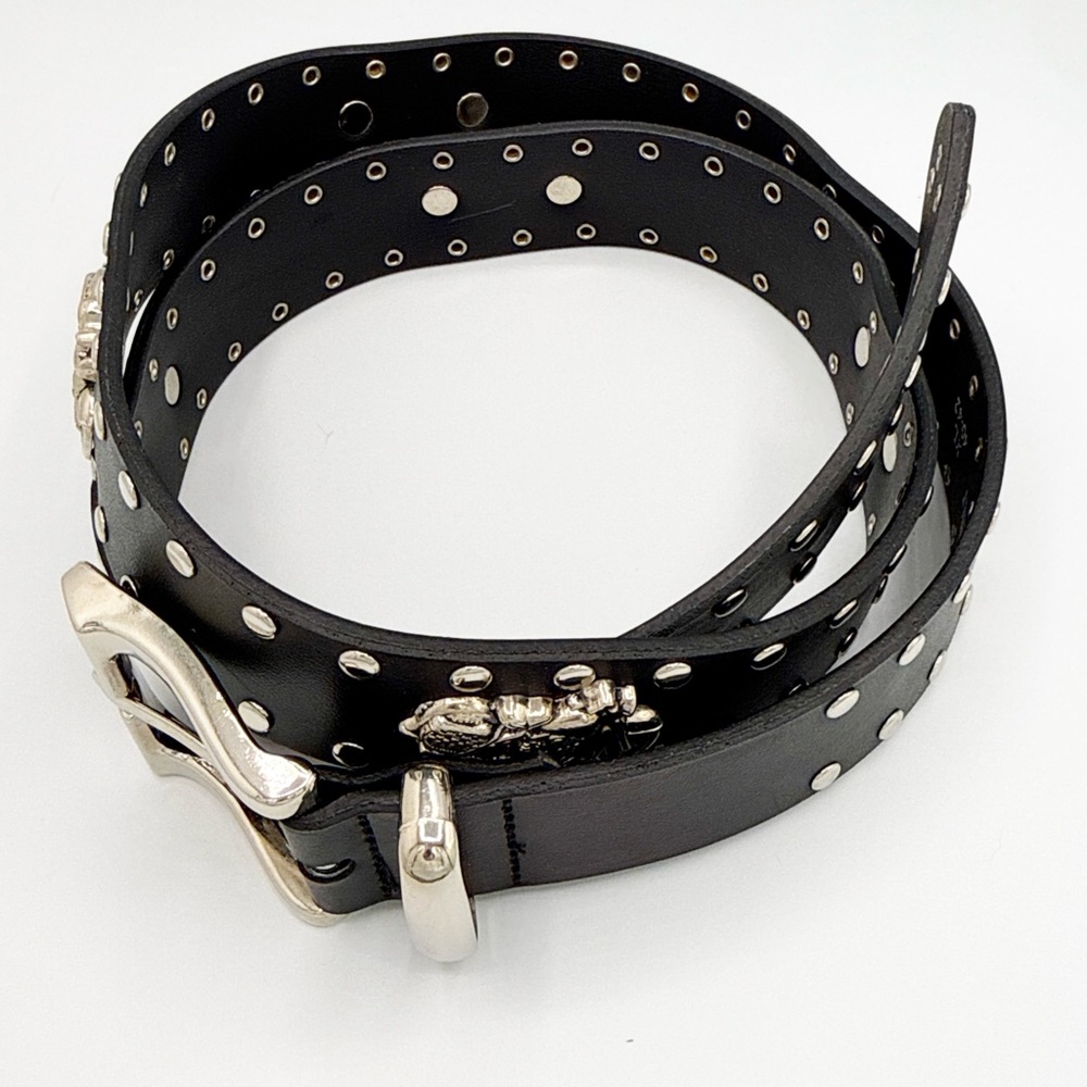 Studded Leather Bikercore Motorcycle Concho Belt - Picture 3 of 9